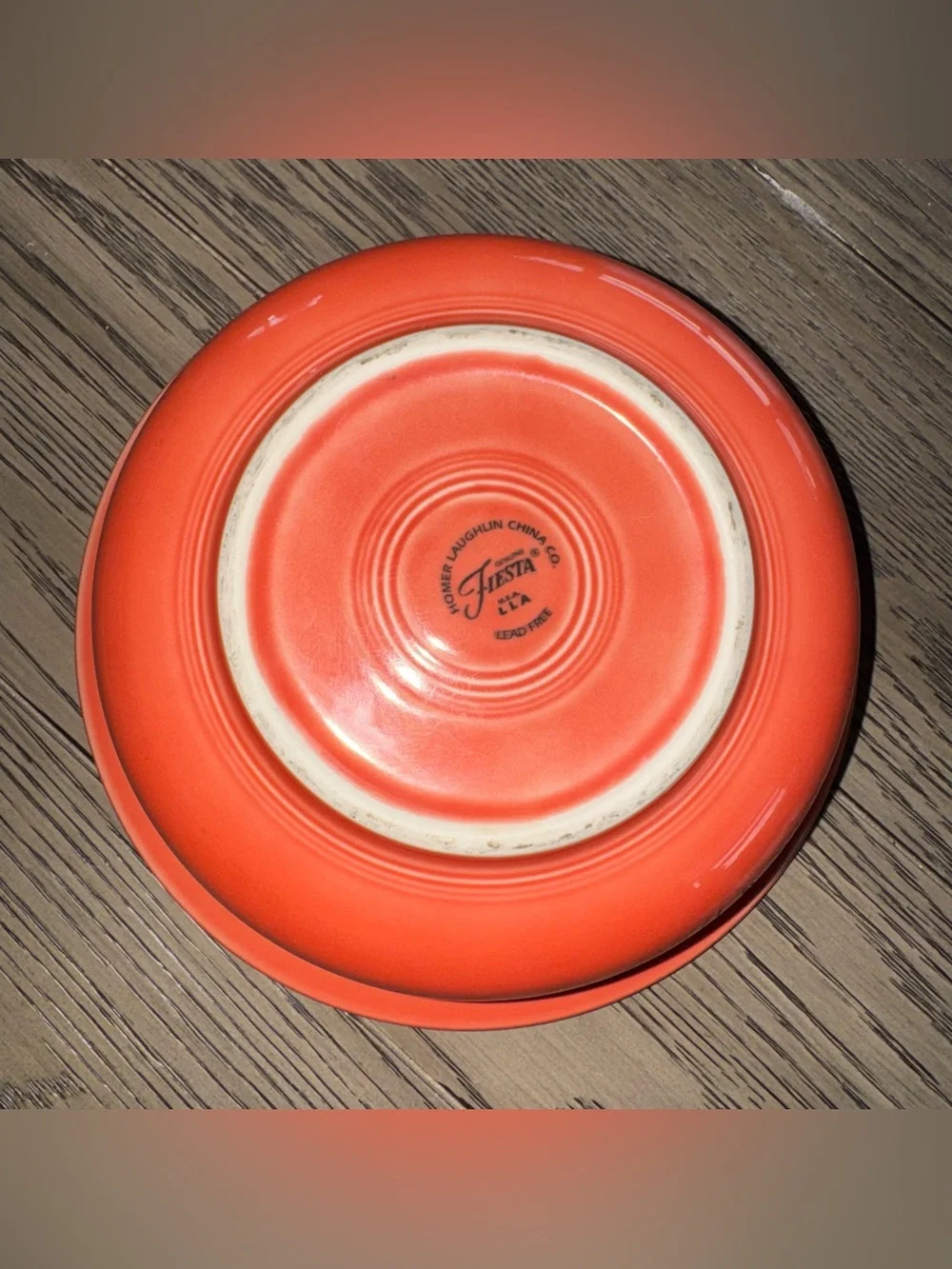 Vintage Fiestaware Persimmon Large Serving Bowl 1qt Nappy 8.25” Diameter Retired